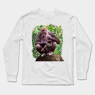 deep in thought Gorilla Long Sleeve T-Shirt